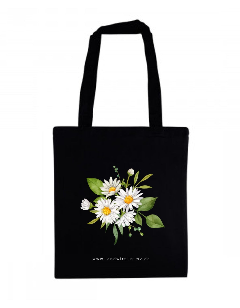 Shirtracer Baumwolltasche „Pflanzen & Blumen“ – Schwarze Umhängetasche 42x38 Cm