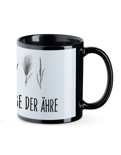 Tasse schwarz-weiß "Ährenfrage"