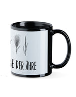 Tasse schwarz-weiß "Ährenfrage"